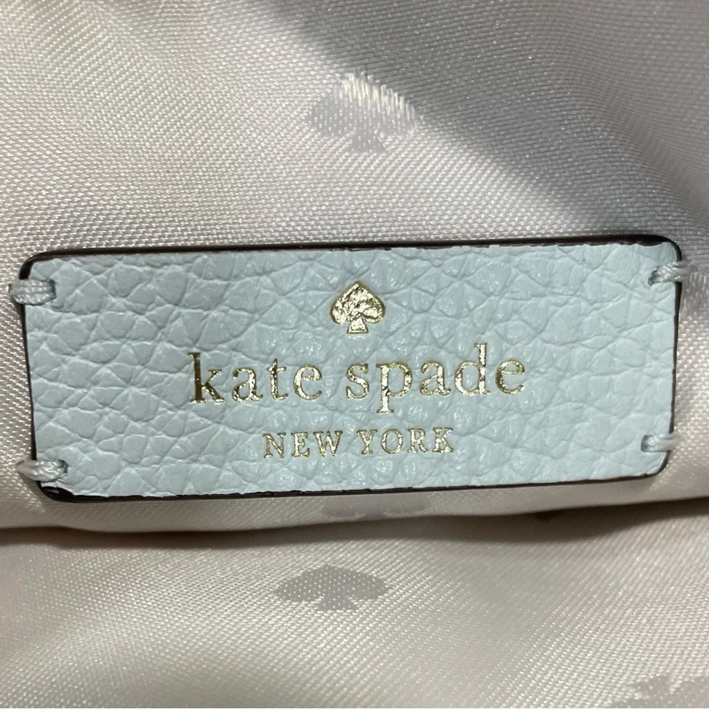 Kate Spade Leila Leather Triple Gusset Light Blue Crossbody Bag, EUC